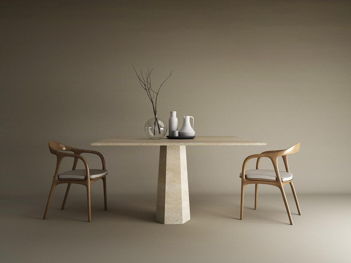 Marble Dining Table — Travertine