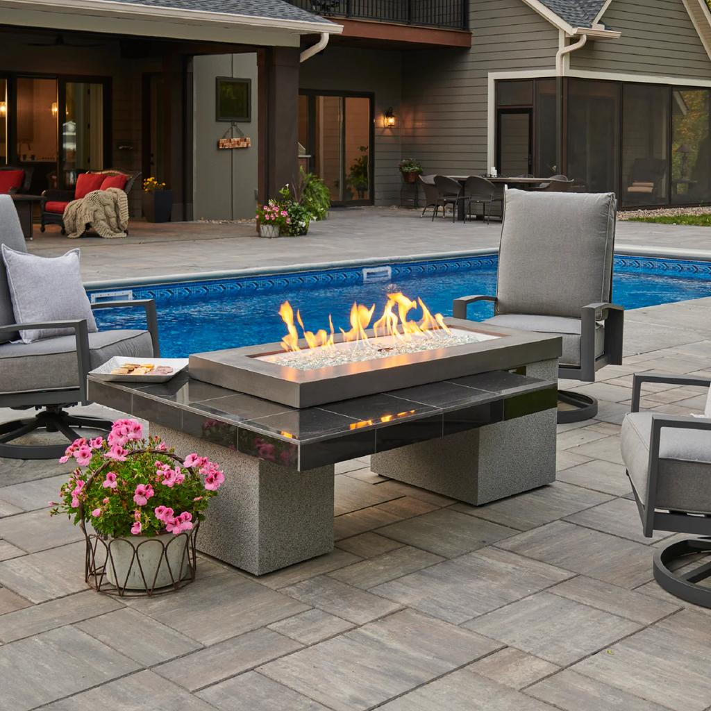 Outdoor Fire Table — Granite & Steel