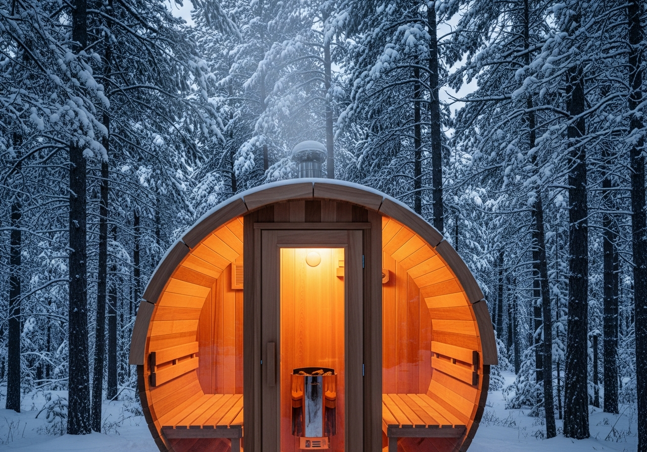 2-Person Outdoor Barrel Sauna