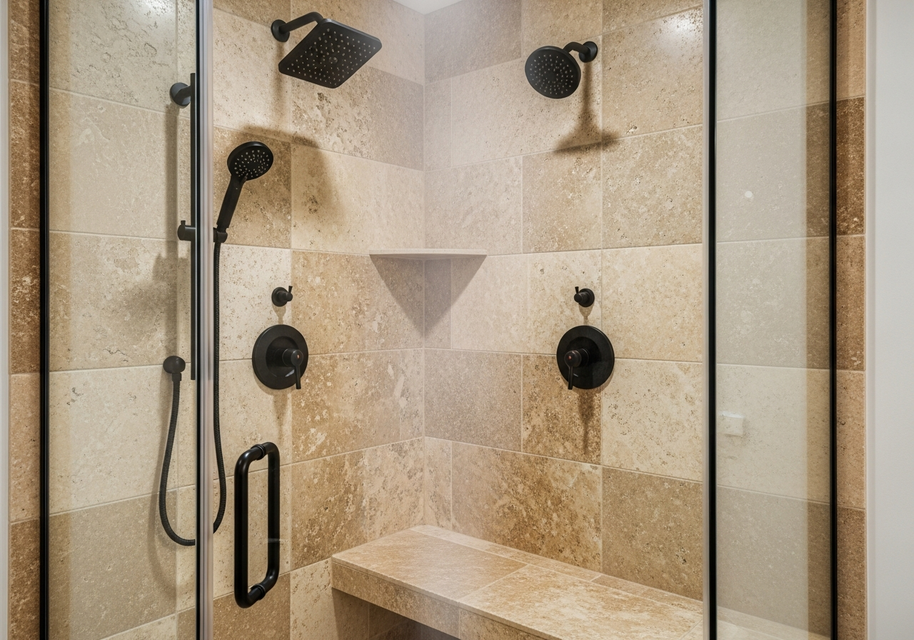 Corner Steam Shower Suite